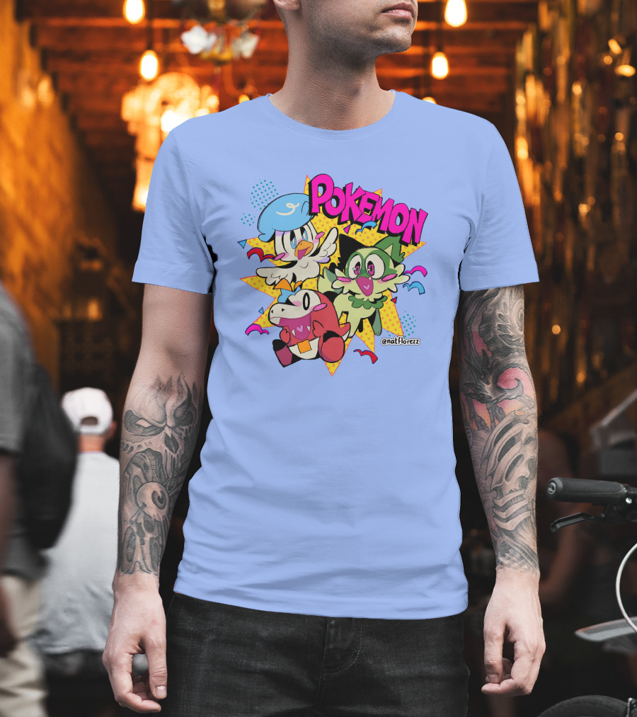Natflorezz Pokemon Quaxly Sprigatito Fuecoco Characters T-Shirt