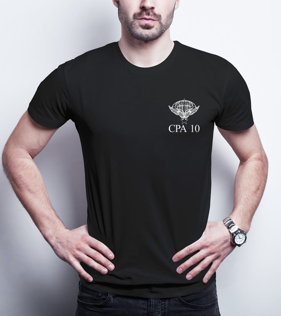 Commando Parachutiste De L'air CPA 10 Wings Emblem Emmanuel Macron T-Shirt