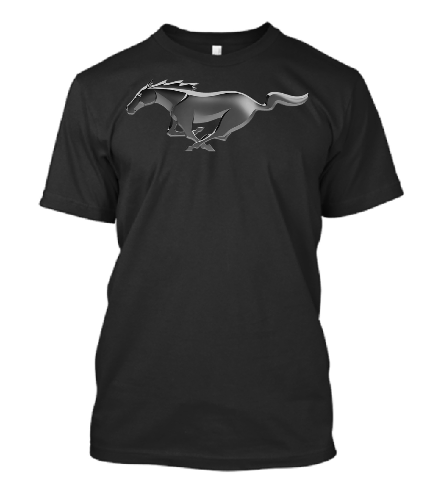 Mustang Silver Galloping Pony Emblem T-Shirt