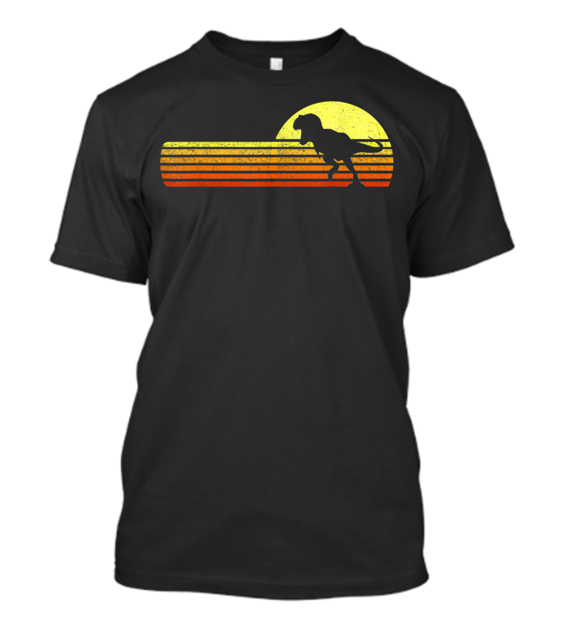 Retro Sunset Tyrannosaurus Rex Dinosaur Paleontology Science T-Shirt