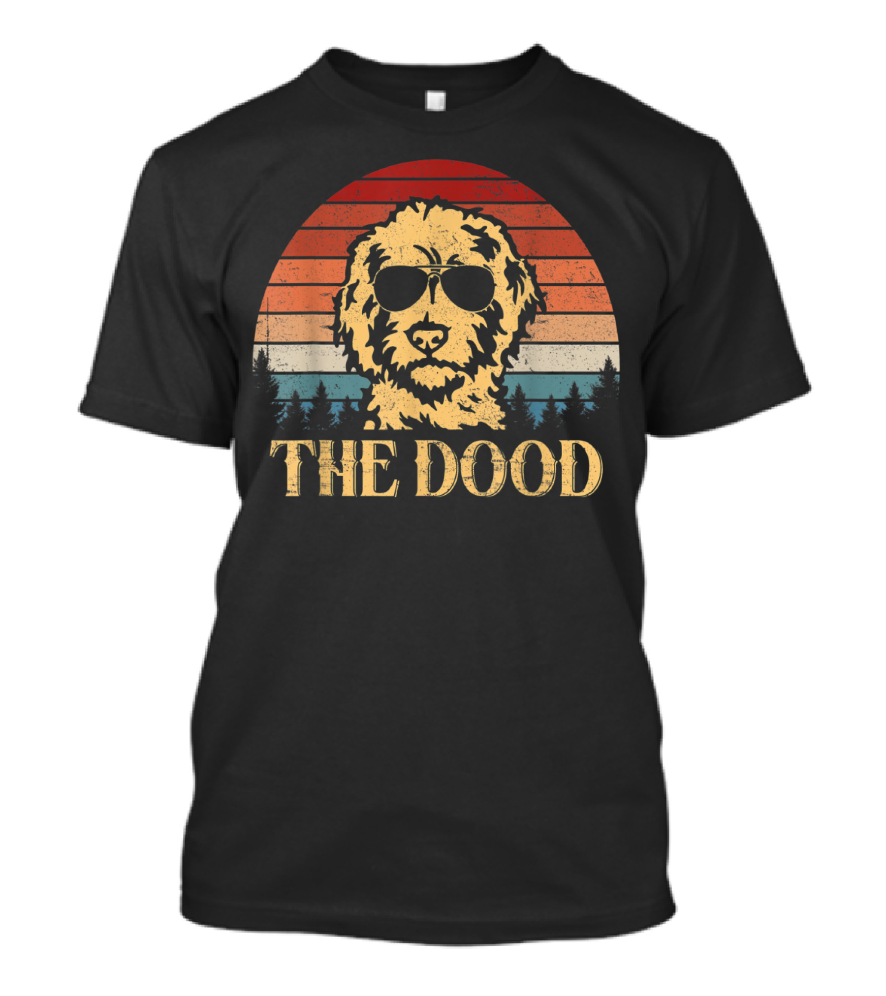 Vintage Goldendoodle Retro Sunset The Dood T-Shirt