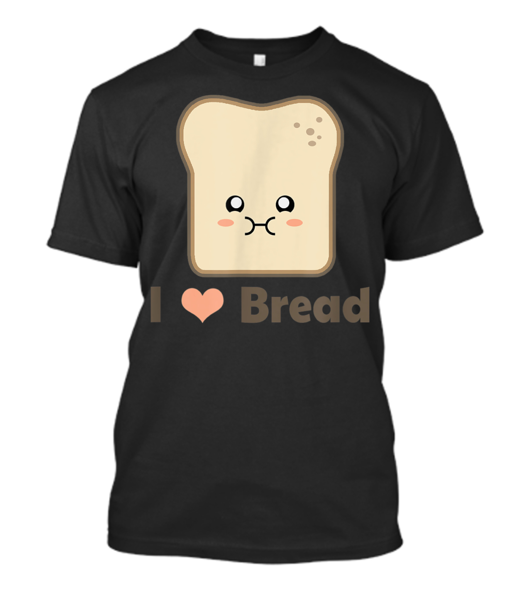 I Heart Kawaii Bread Cute Face T-Shirt