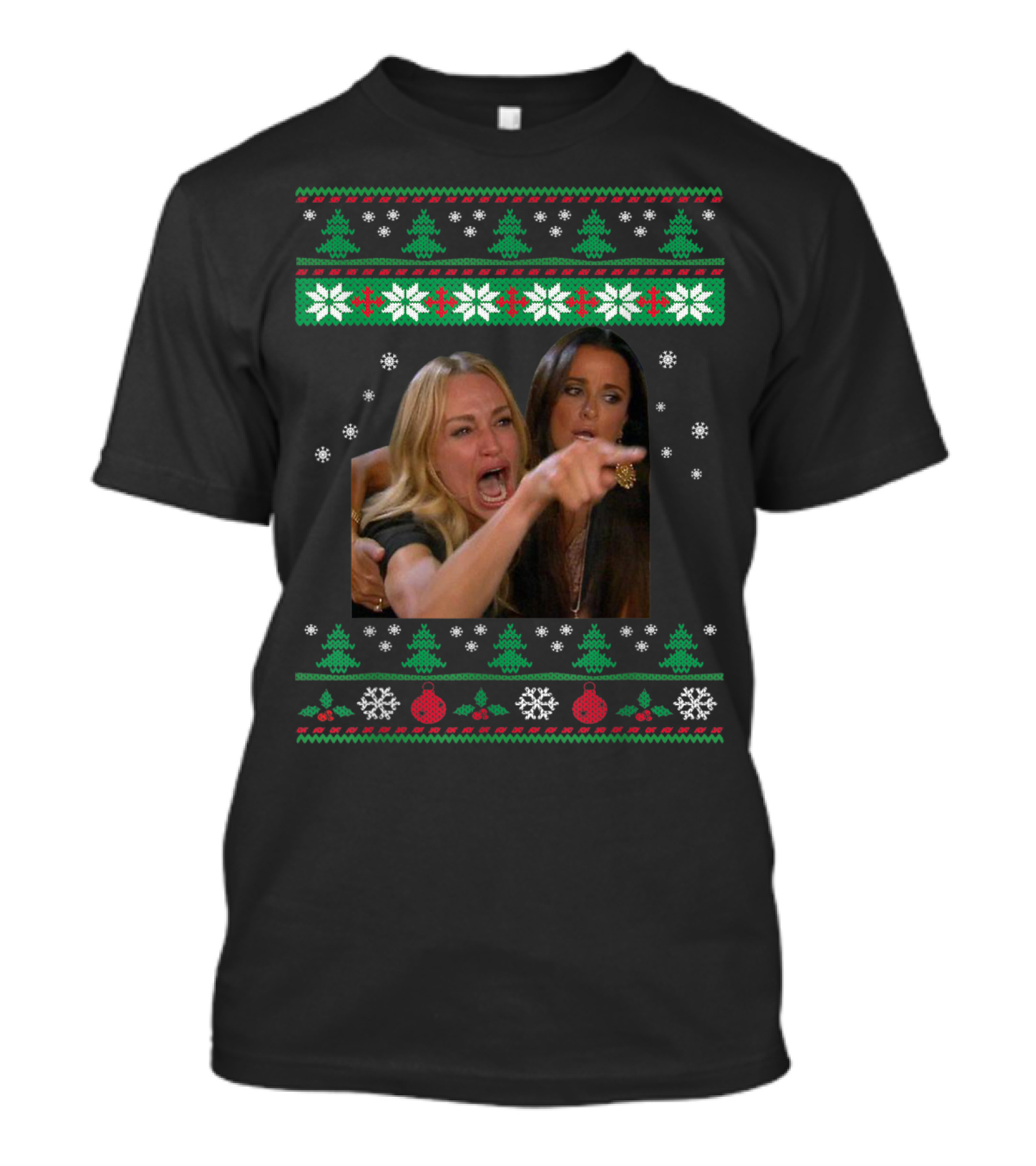 Woman Yelling At A Cat Ugly Christmas Sweater Meme T-Shirt