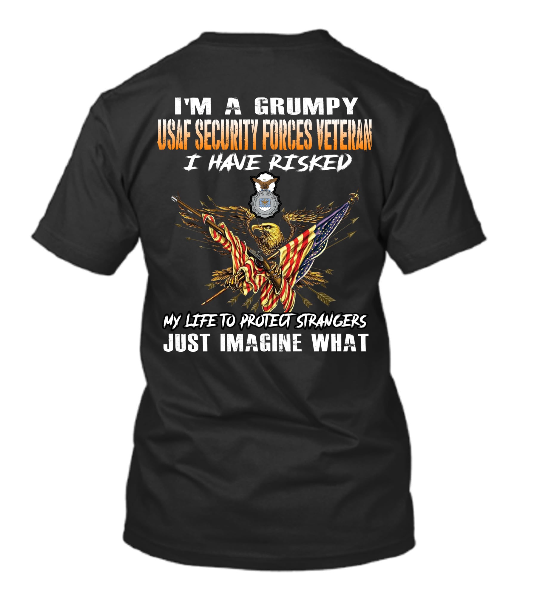 I'm A Grumpy Usaf Security Forces Veteran I Have Risked My Life To Protect Strangers Just Imagine What T-Shirt