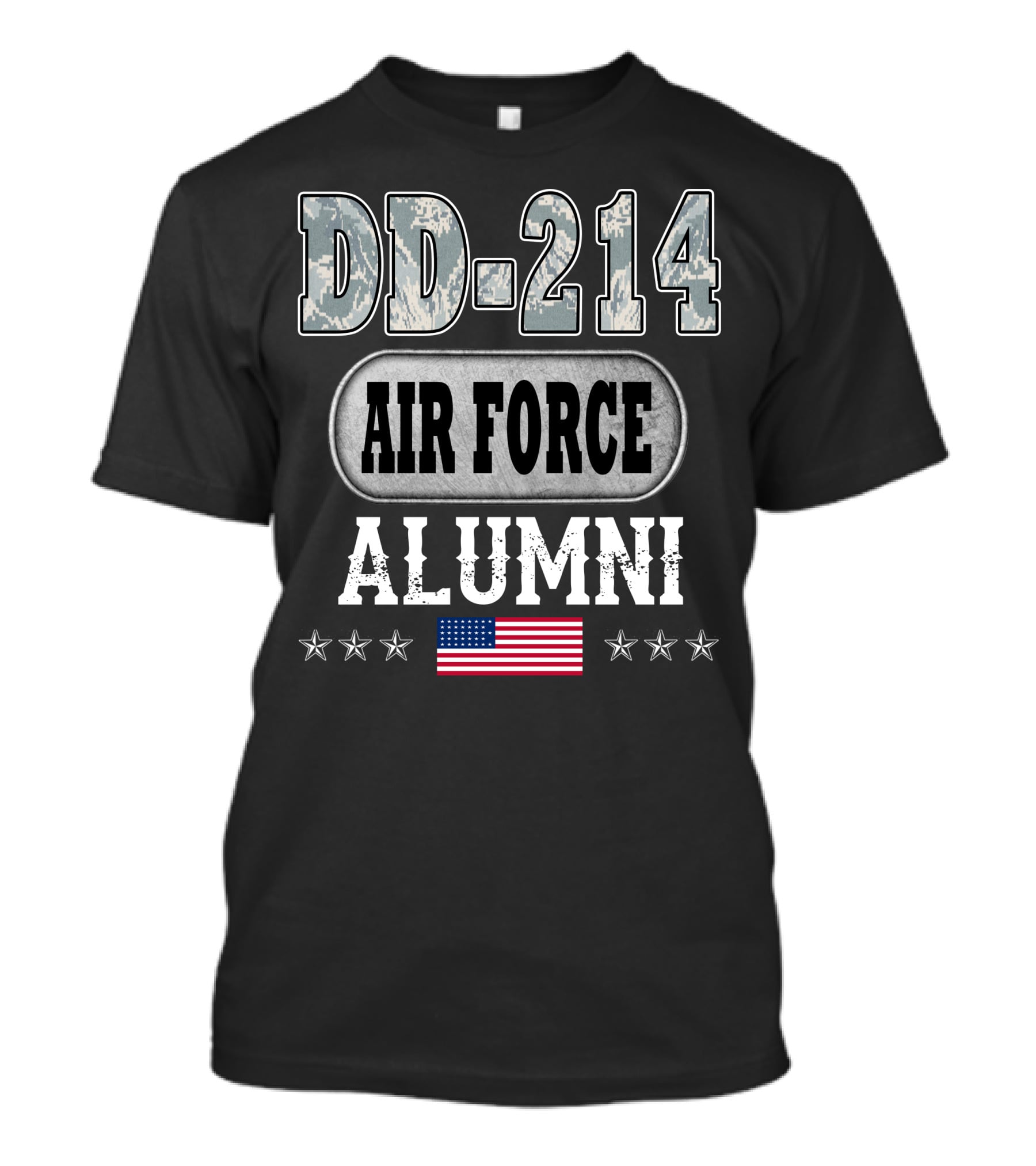 Dd-214 Air Force Alumni Usa Flag Stars T-Shirt