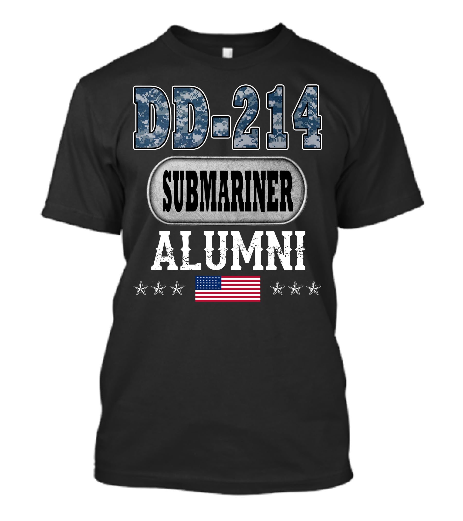 Dd-214 Submariner Alumni American Flag Stars T-Shirt