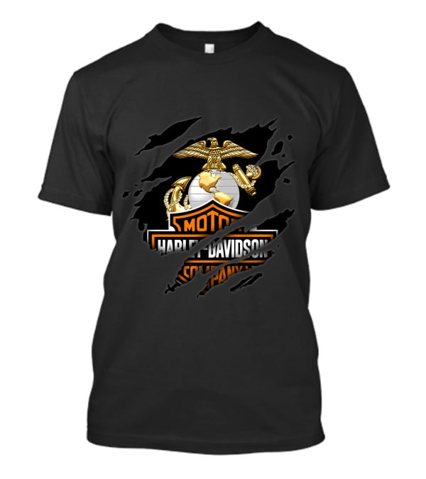 Harley Davidson Marine Corps Emblem Hybrid T-Shirt