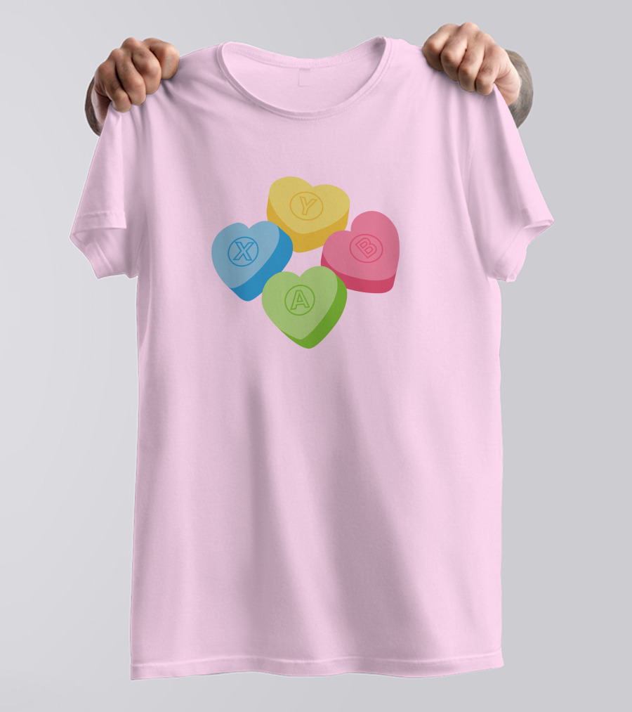 Valentine's Candy Hearts X Y A B T-Shirt
