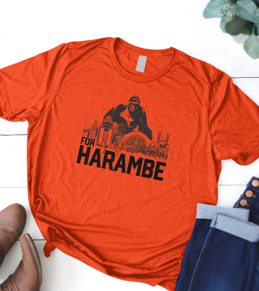 For Harambe Cincinnati Skyline Iconic Gorilla T-Shirt