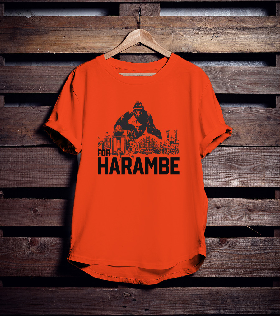 For Harambe Cincinnati Skyline Iconic Gorilla T-Shirt