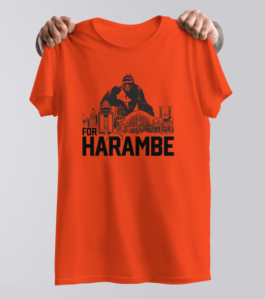 For Harambe Cincinnati Skyline Iconic Gorilla T-Shirt