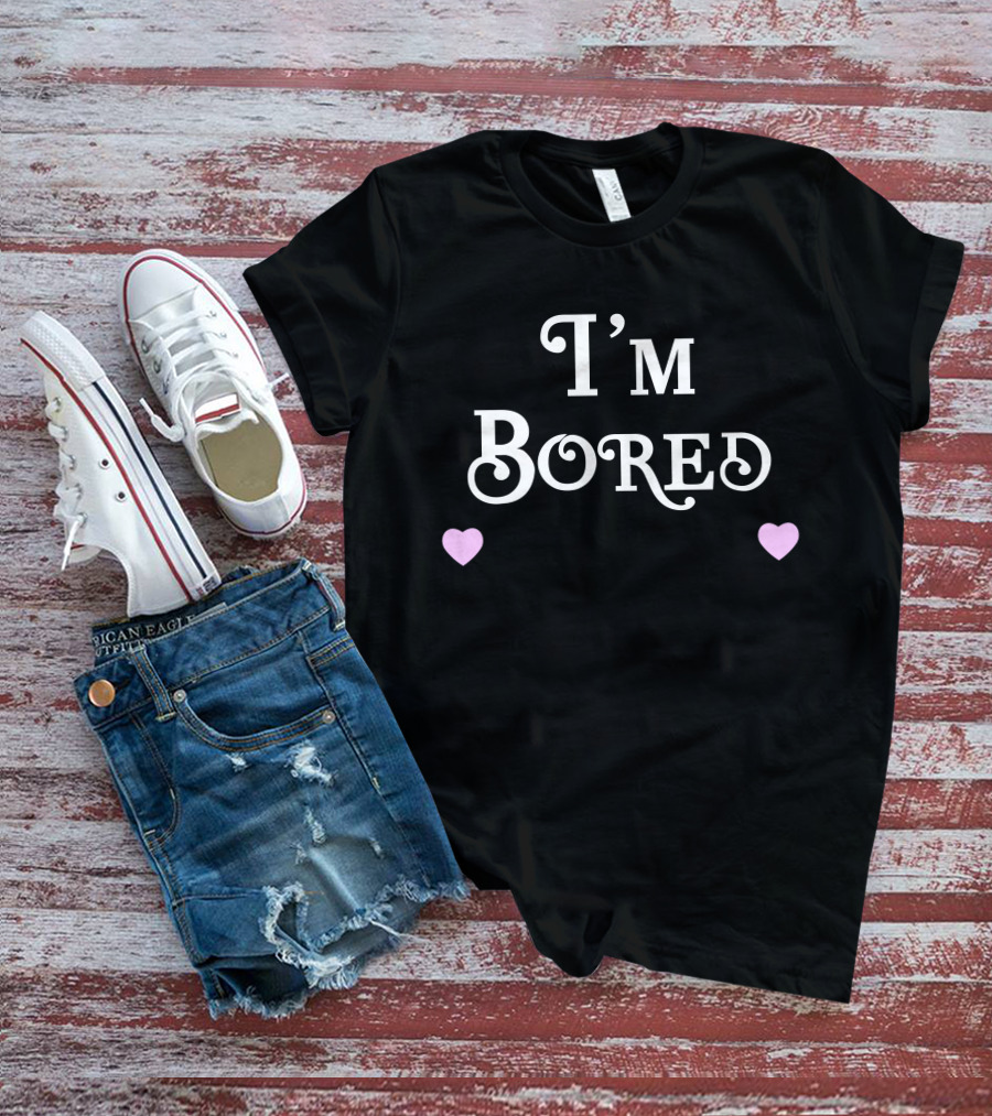 Queens Of Bravo I'm Bored I'm Bored Pink Hearts T-Shirt