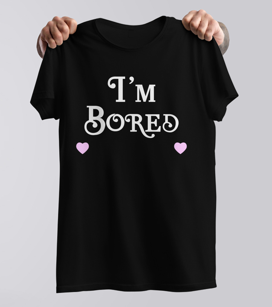 Queens Of Bravo I'm Bored I'm Bored Pink Hearts T-Shirt