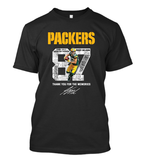 PACKERS 2008–2017 GREEN BAY PACKERS JORDY NELSON 87 THANK YOU FOR THE MEMORIES T-Shirt