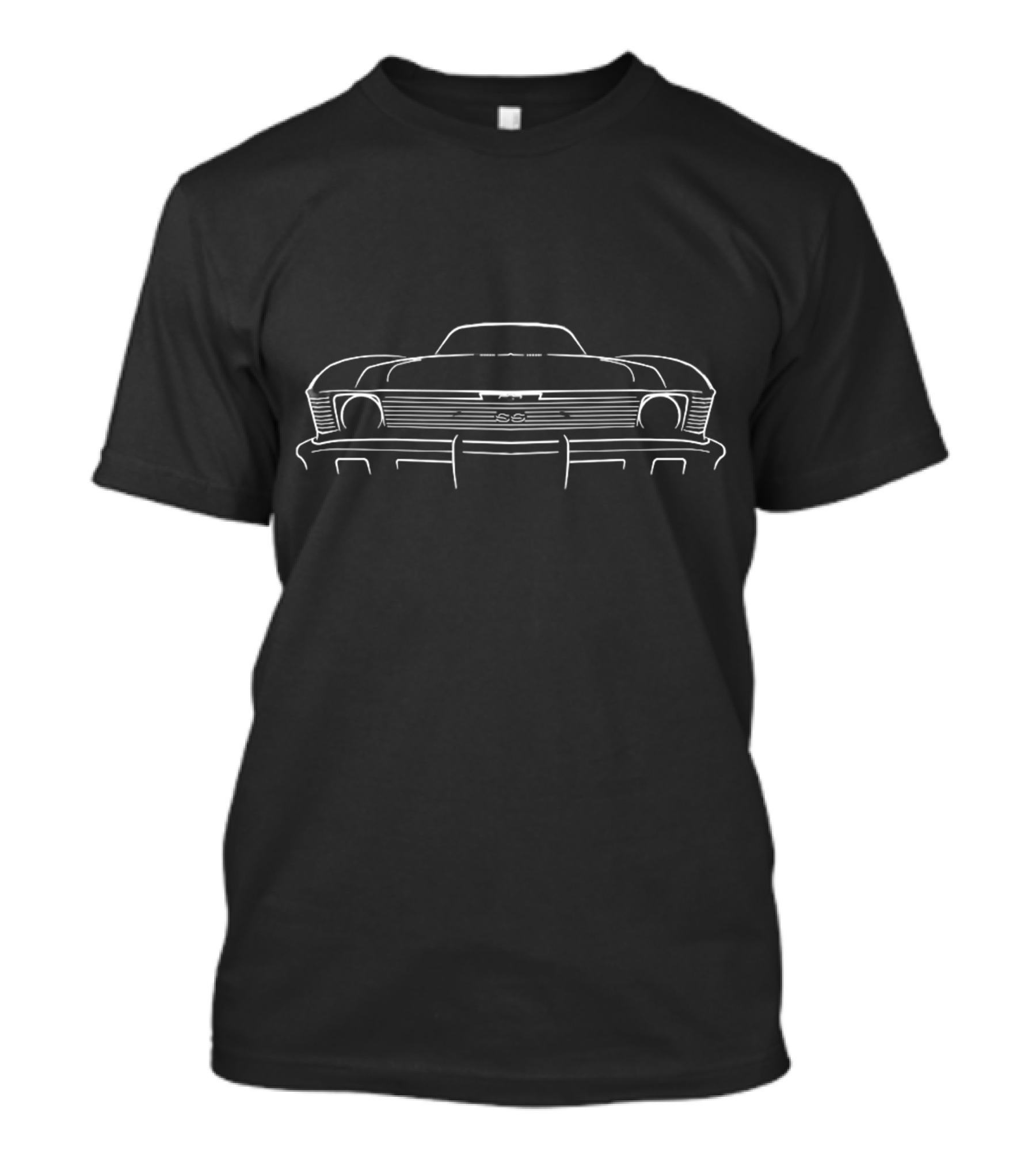 1970 Chevy Nova SS Front Stencil Classic Car Outline T-Shirt