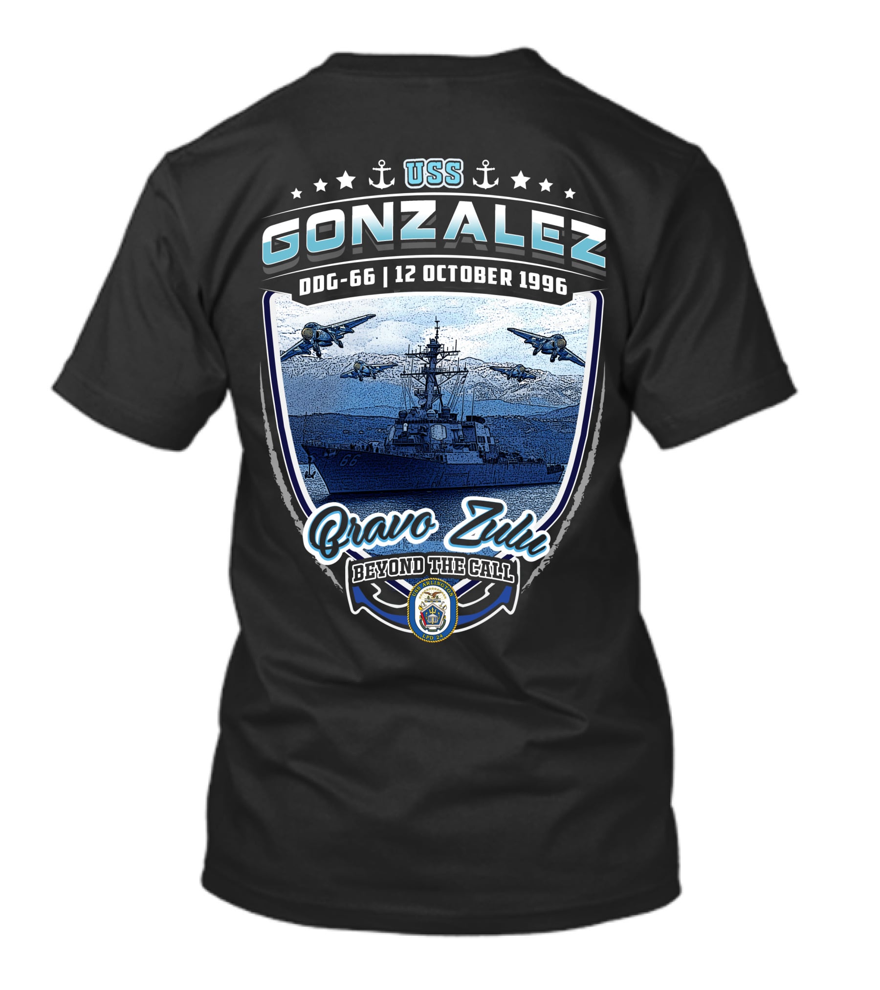 Uss Gonzalez Ddg-66 Bravo Zulu Beyond The Call 12 October 1996 T-Shirt