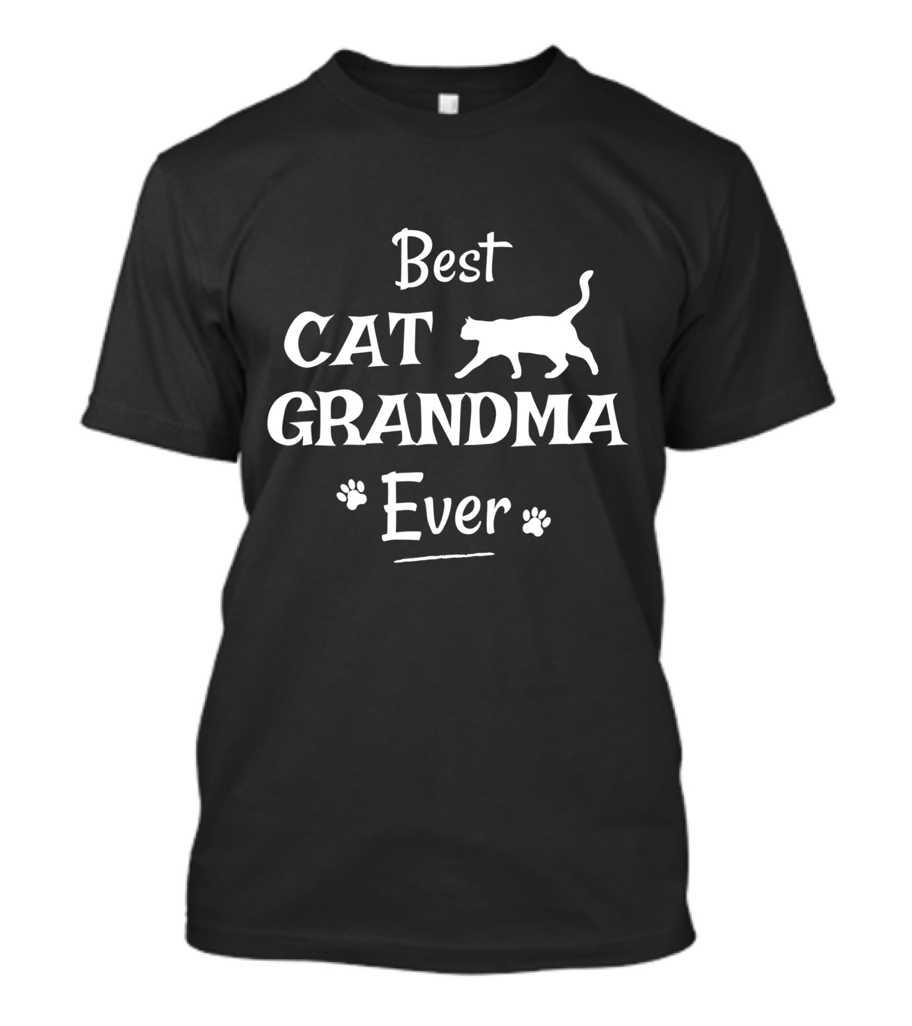 Best Cat Grandma Ever Novelty From Cat With Paw Print Accents T-Shirt