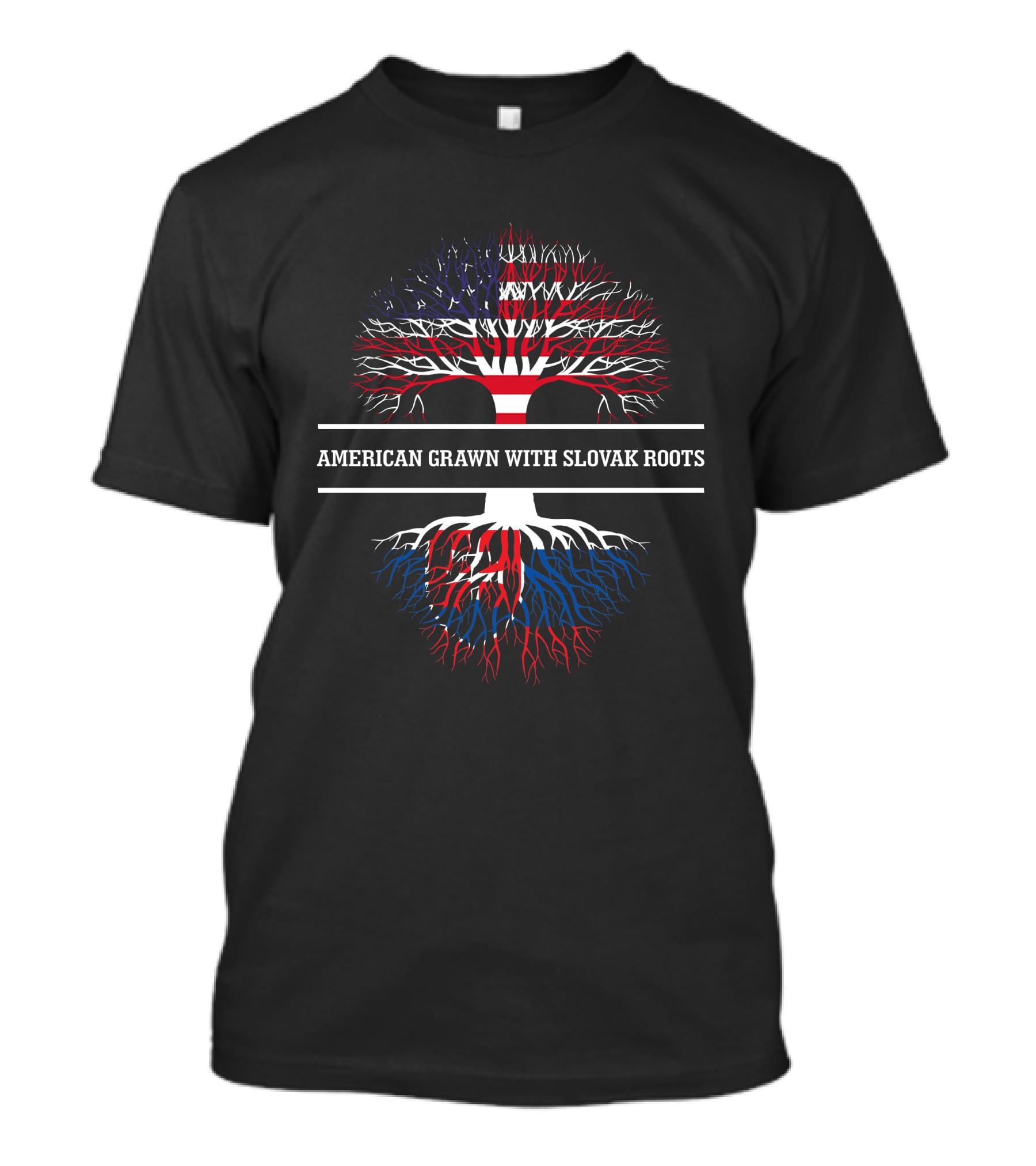 American Grawn With Slovak Roots Tree Flag 483 T-Shirt