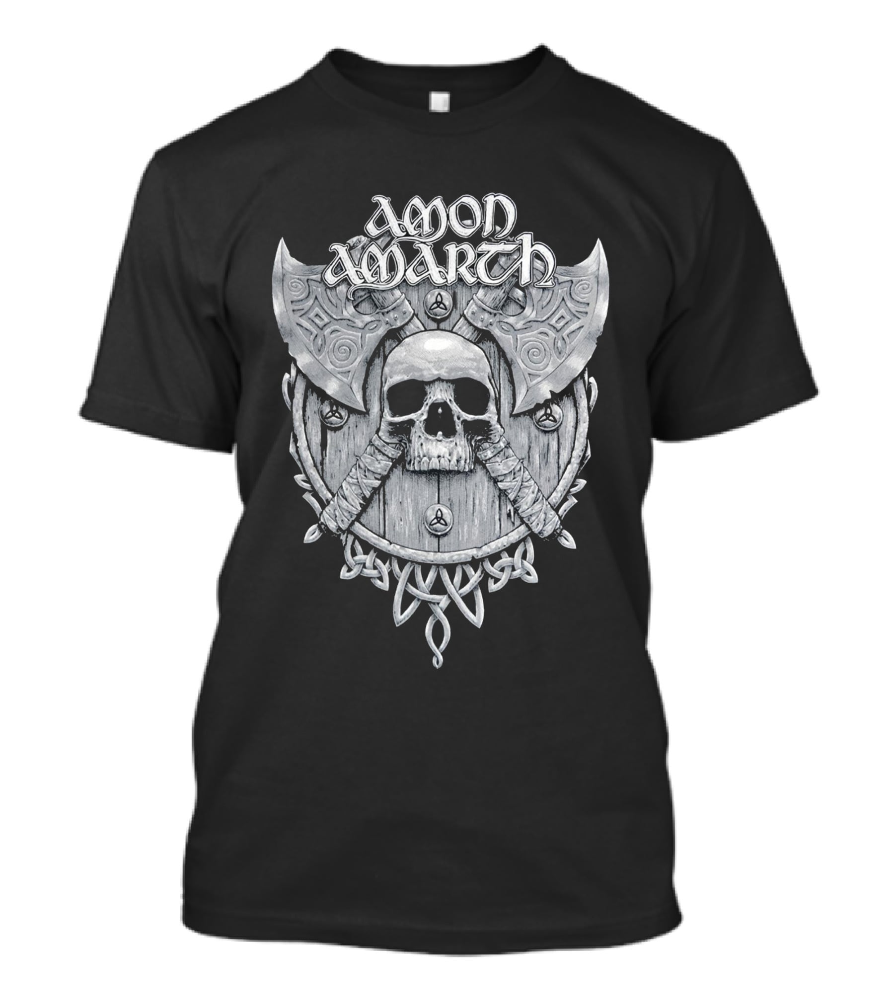 Amon Amarth Viking Skull And Battle Axe Emblem T-Shirt