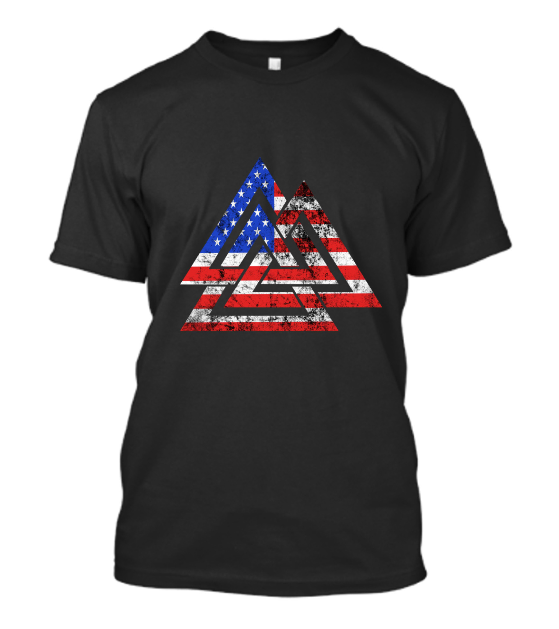 Valknut USA Flag Patriotic Viking Symbol America T-Shirt