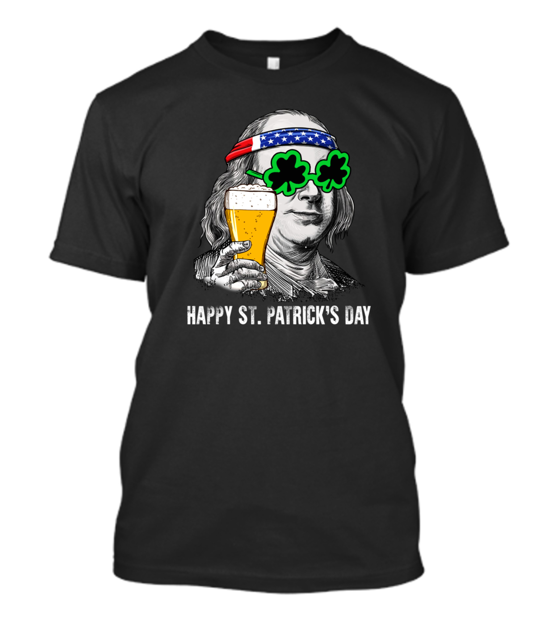 Happy St. Patrick's Day George Washington Beer Clover Glasses T-Shirt