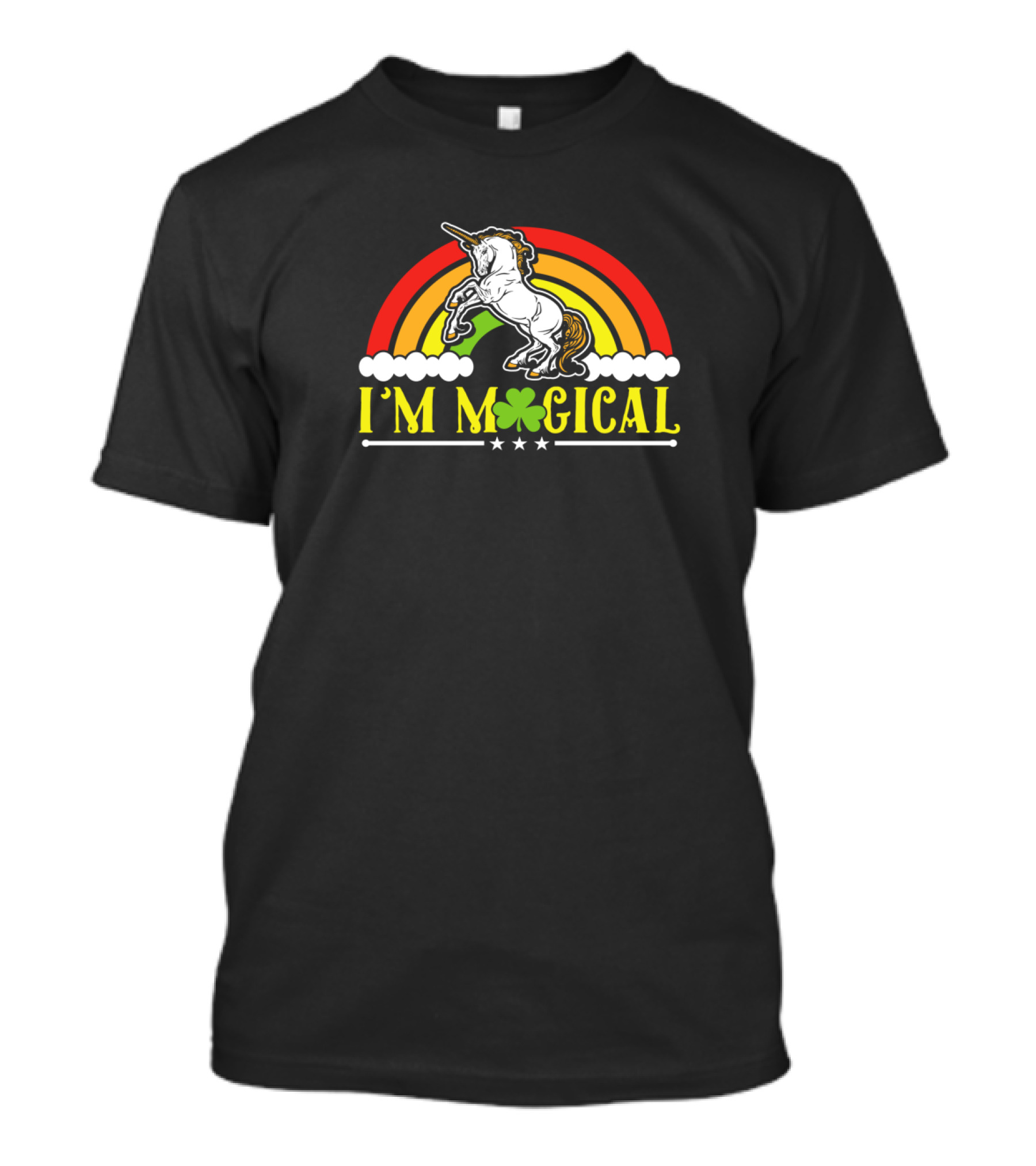 I'm Magical Saint Patrick's Day Shamrock Unicorn Rainbow T-Shirt