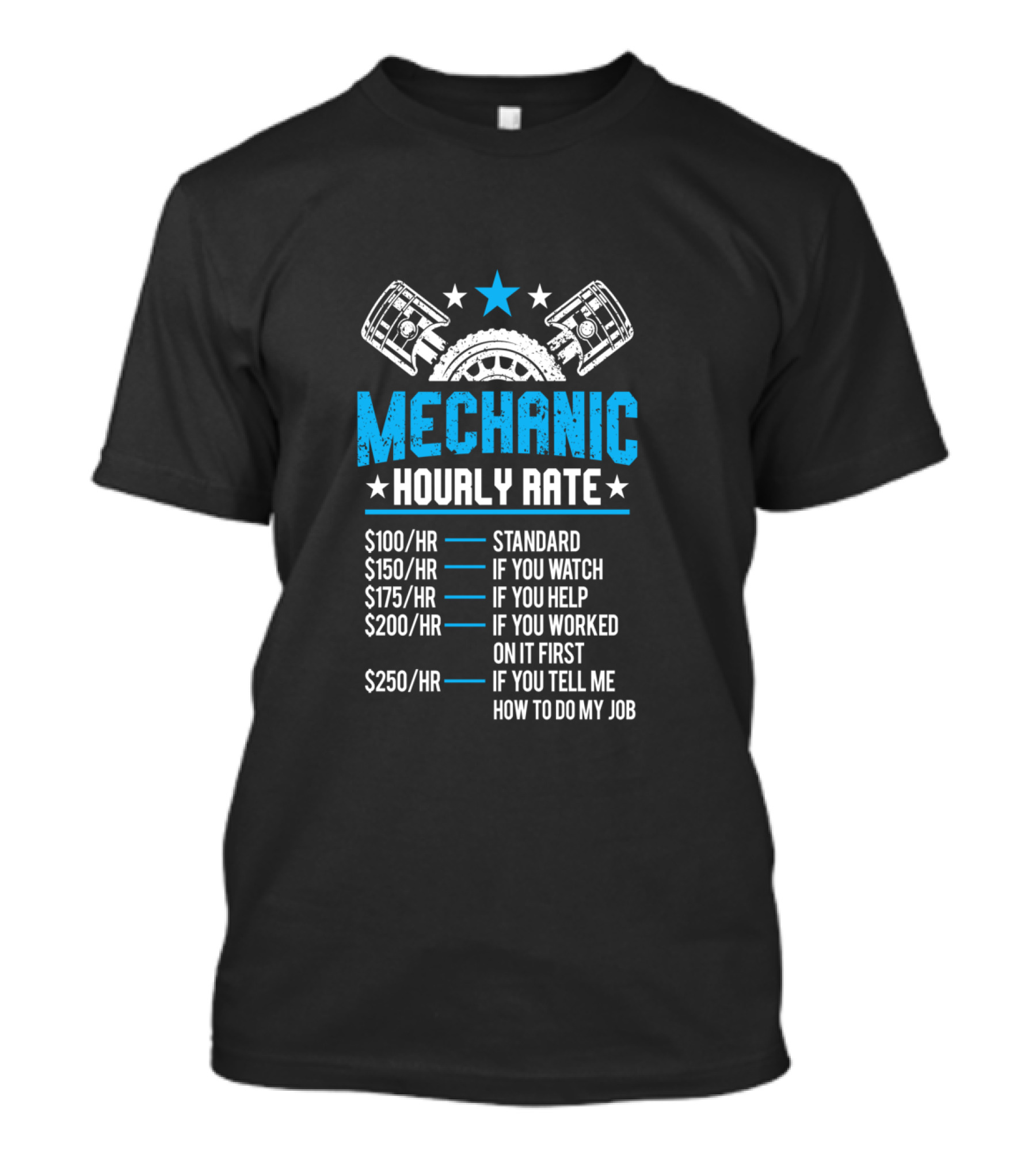 MECHANIC HOURLY RATE MOTOR REPAIR LABOR RATE STANDARD WATCH HELP WORKED TELL JOB T-Shirt