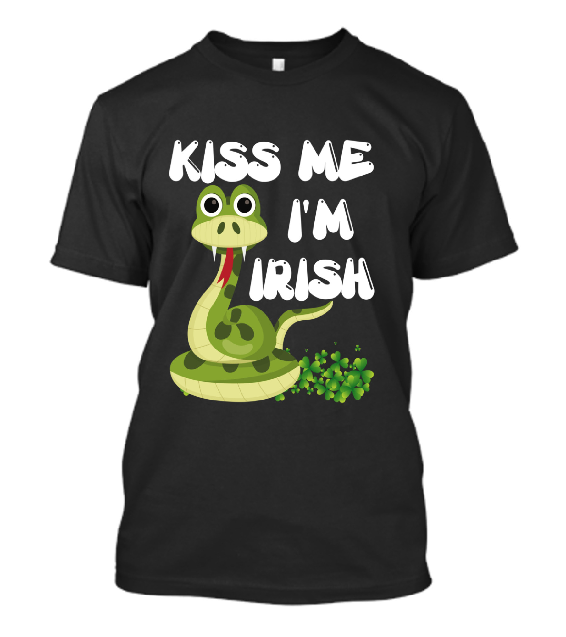 Kiss Me I'm Irish Snake With Shamrocks T-Shirt
