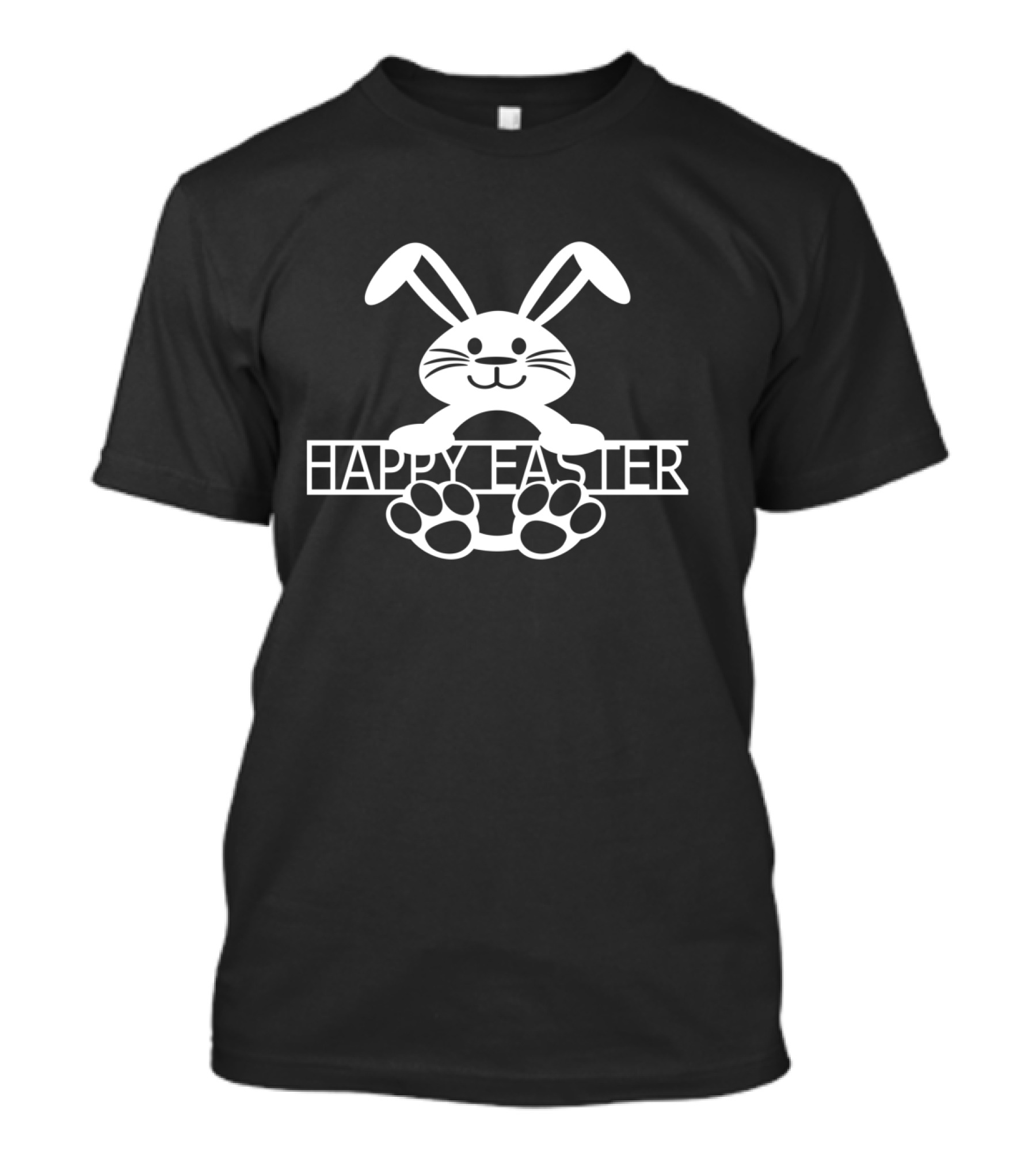 Happy Easter Bunny Rabbit Paw Prints T-Shirt