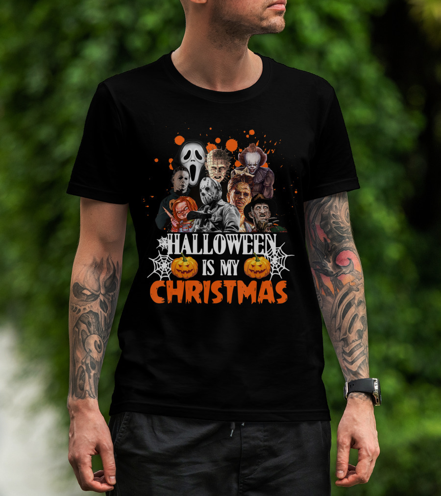 Halloween Is My Christmas Funny Horror Movies Characters T-Shirt