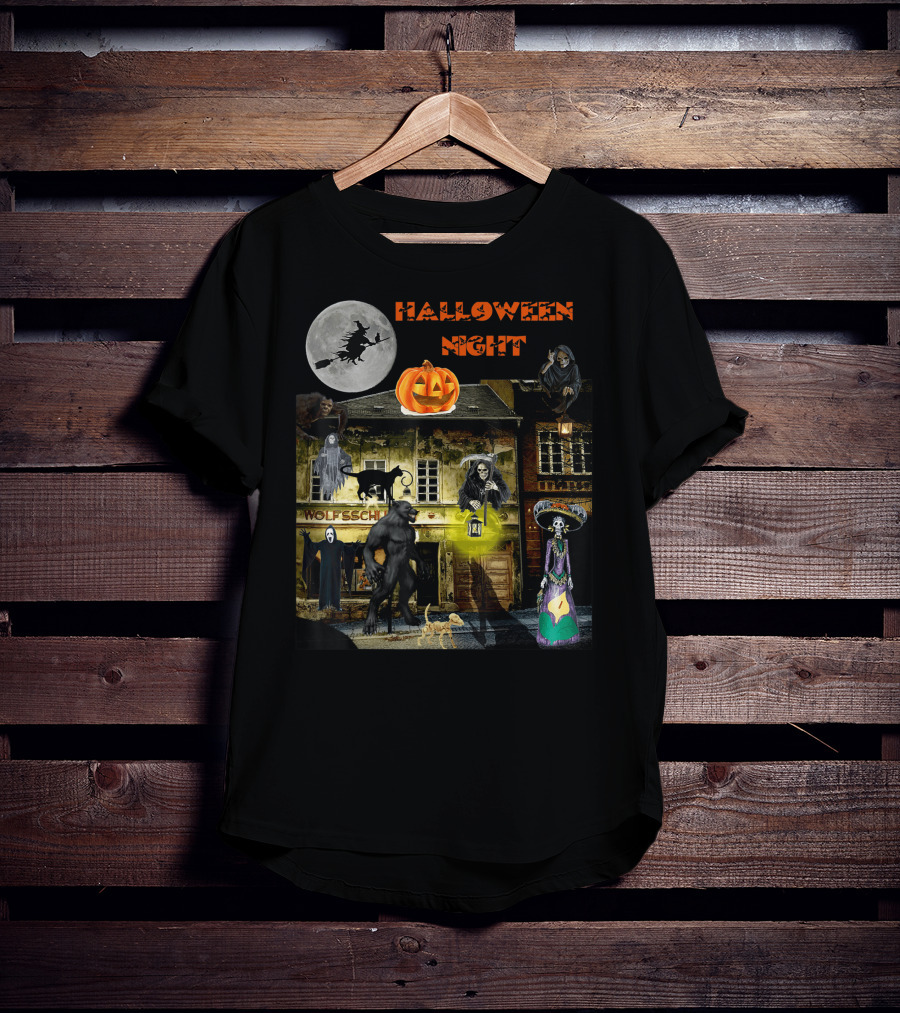Halloween Night Haunted Classic Monsters House T-Shirt
