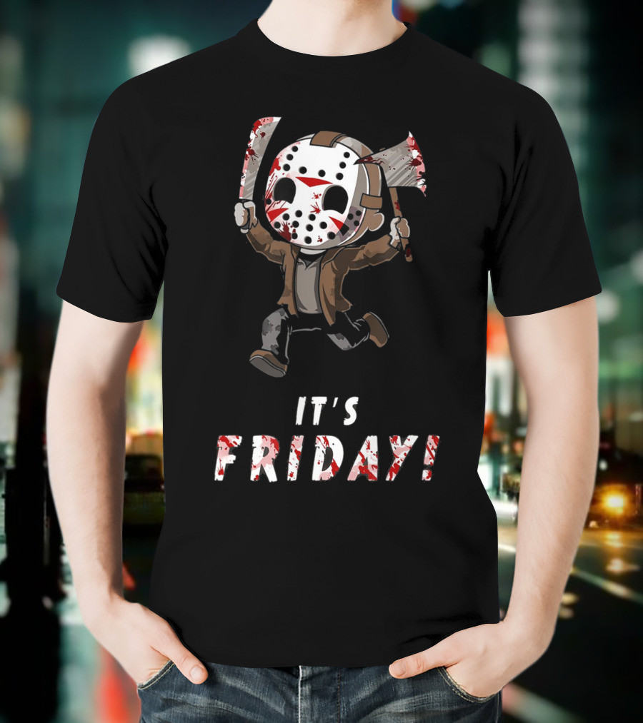 It's Friday Horror Movie Characters Spooky Friday T-Shirt