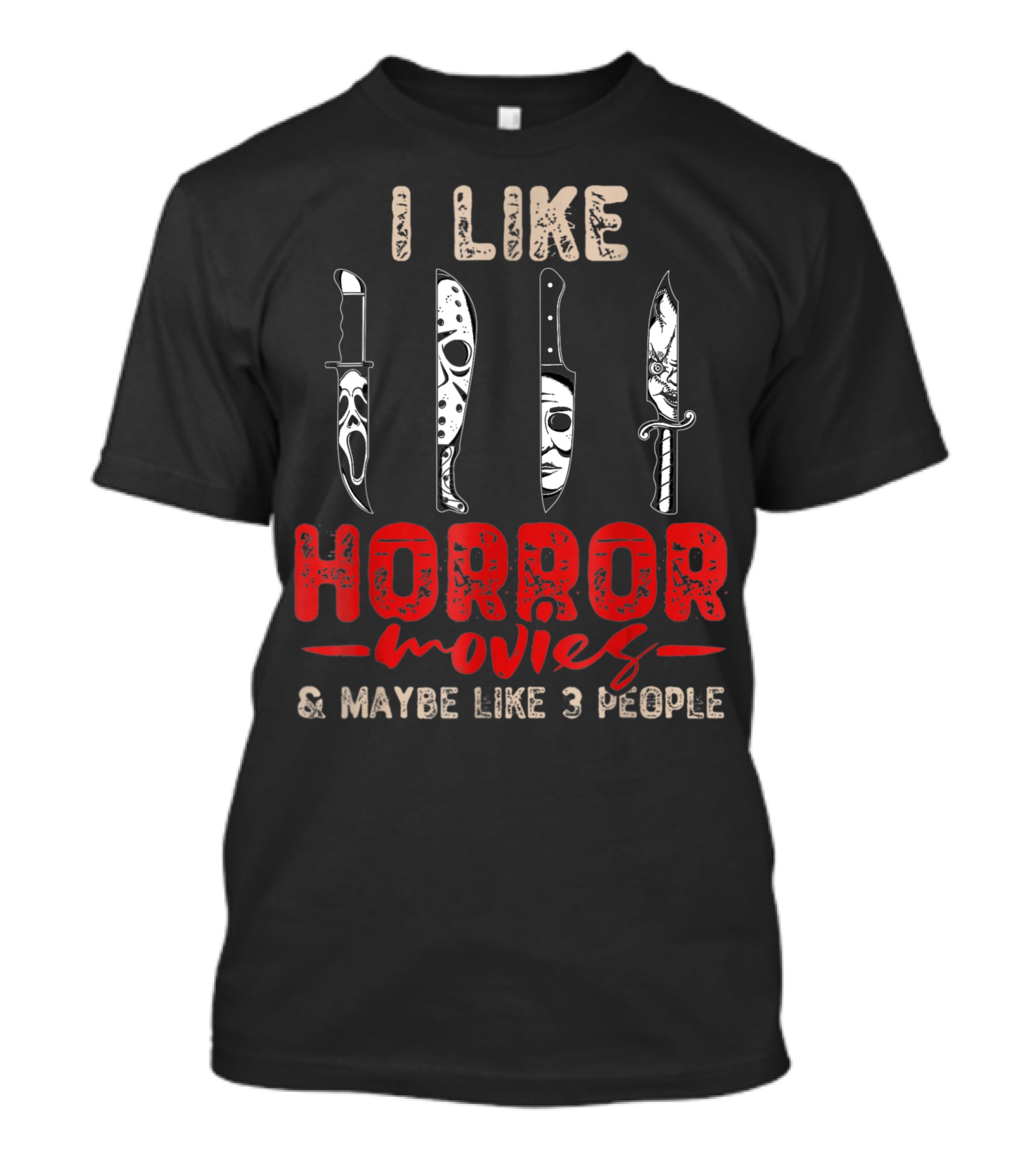 I Like Horror Movies Knives Machete Friday Halloween T-Shirt