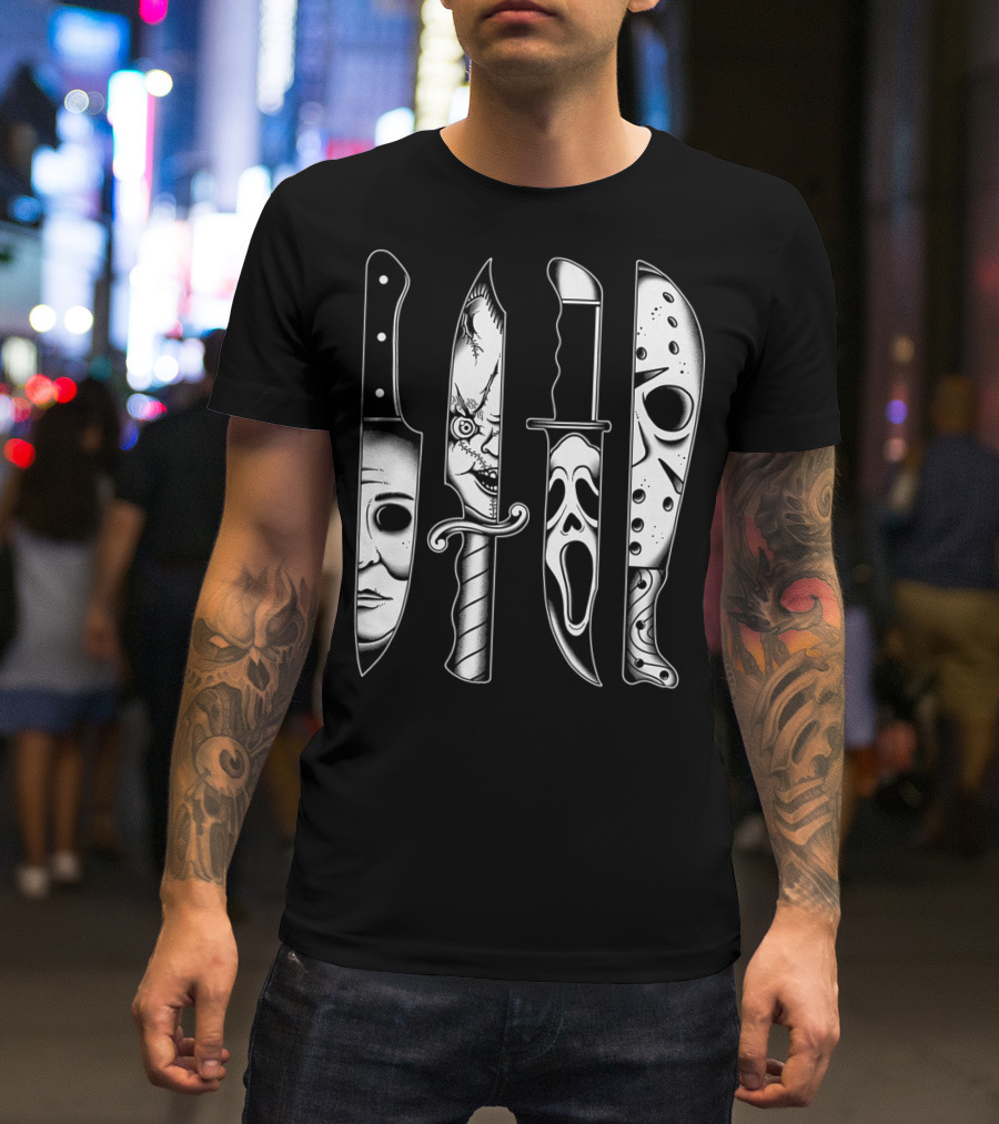 Horror Movie Knives Machete Friday Scary Icons T-Shirt