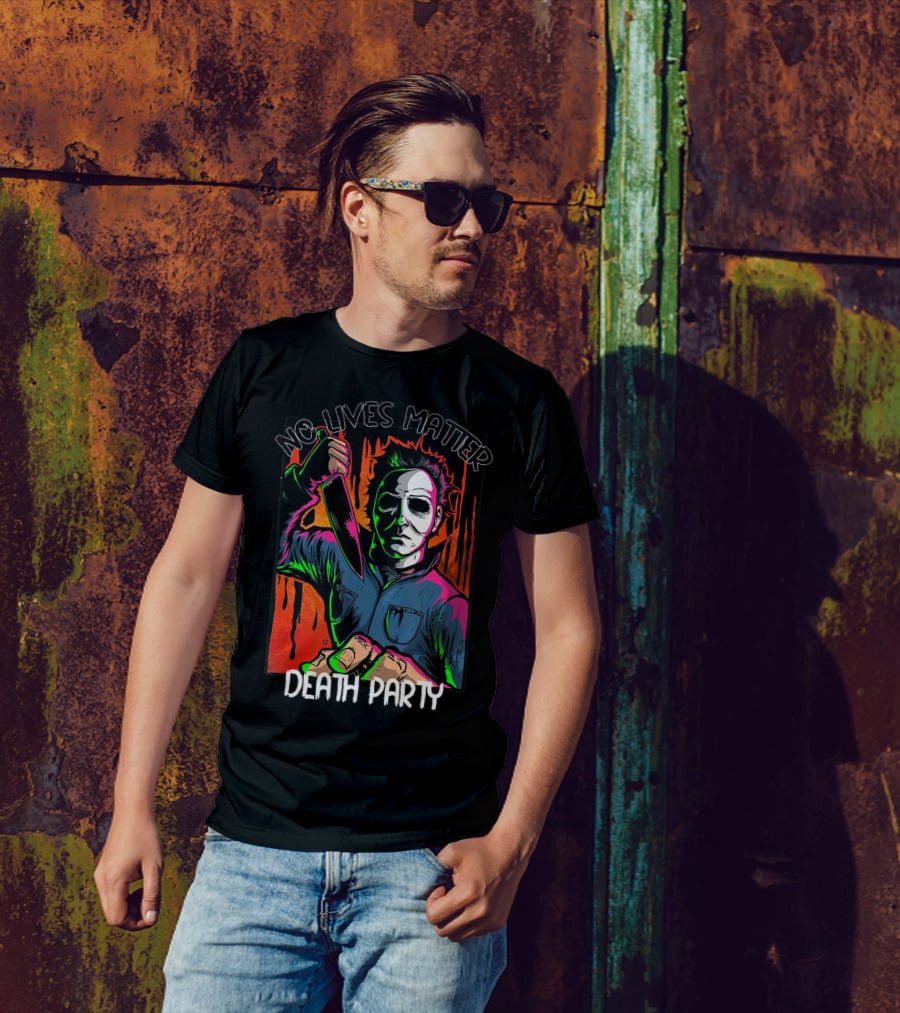 No Lives Matter Death Party Halloween Horror Character With Knife T-Shirt