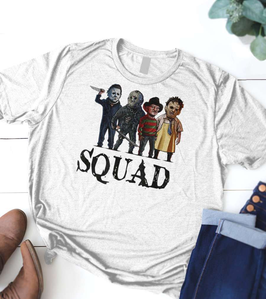 Halloween Horror Movies Fan Lover Squad Iconic Characters T-Shirt