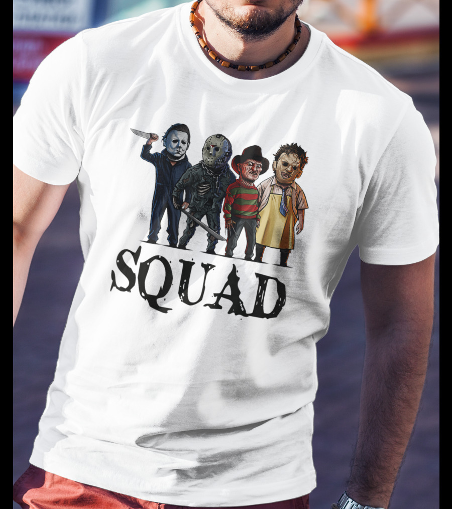 Halloween Horror Movies Fan Lover Squad Iconic Characters T-Shirt