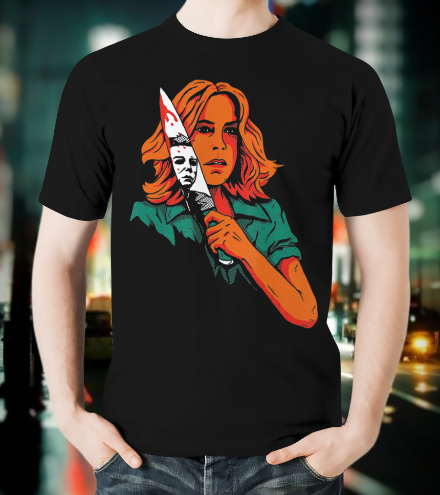 Halloween Horror Movie Girl Killer Mask 13th Knife T-Shirt