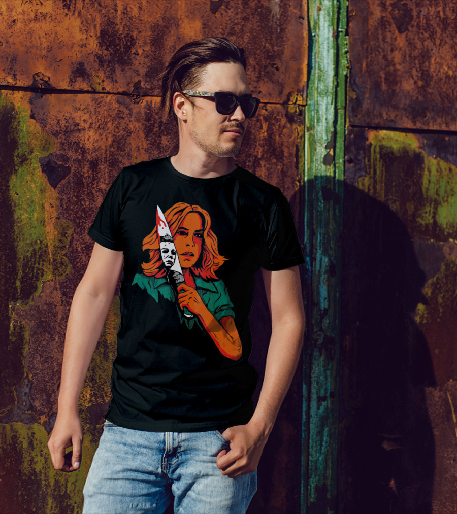 Halloween Horror Movie Girl Killer Mask 13th Knife T-Shirt