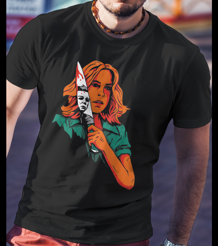 Halloween Horror Movie Girl Killer Mask 13th Knife T-Shirt