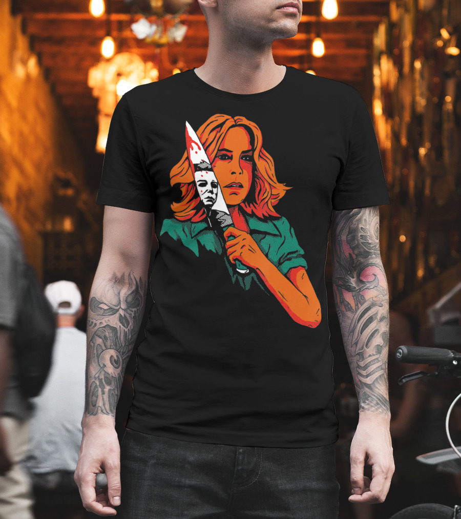 Halloween Horror Movie Girl Killer Mask 13th Knife T-Shirt