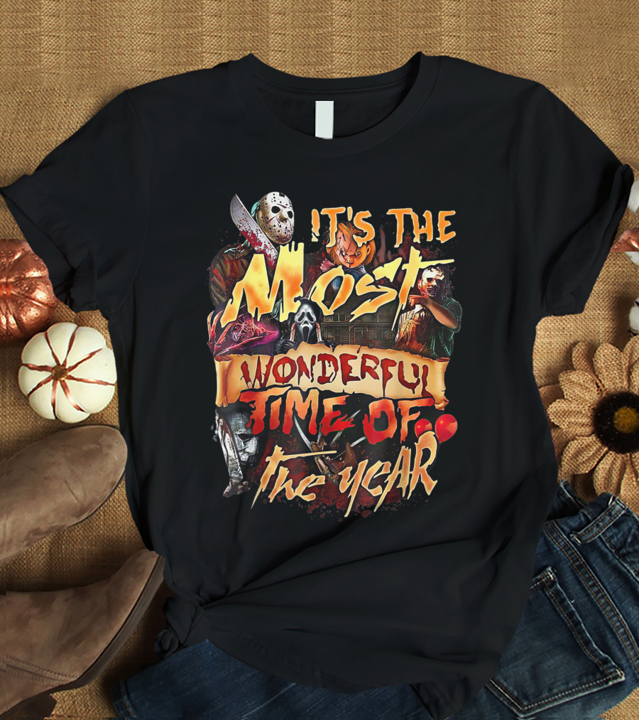 It's The Most Wonderful Time Of The Year Horror Icons Collage T-Shirt