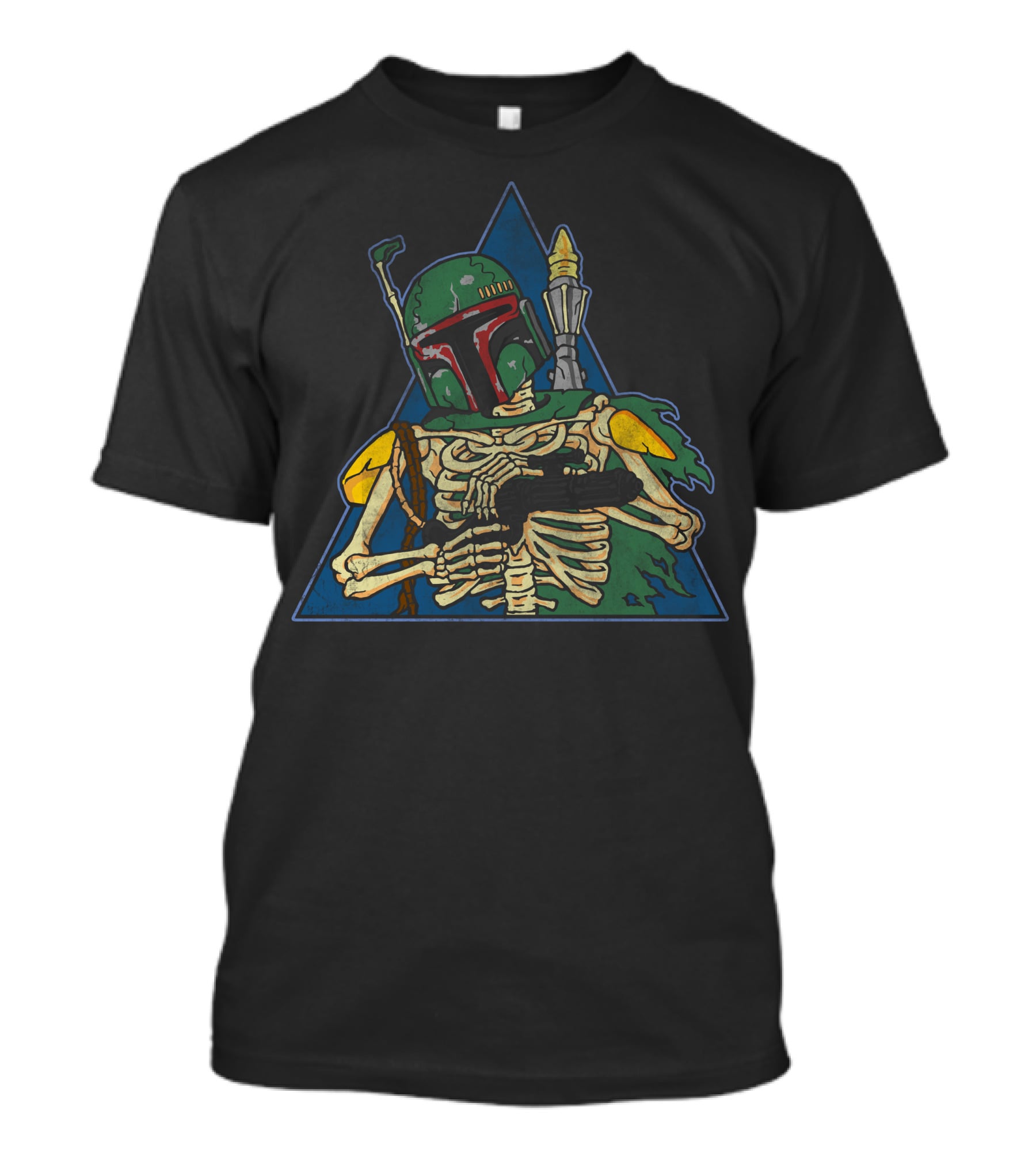 Star Wars Boba Fett Skeleton In Triangle Vesture T-Shirt