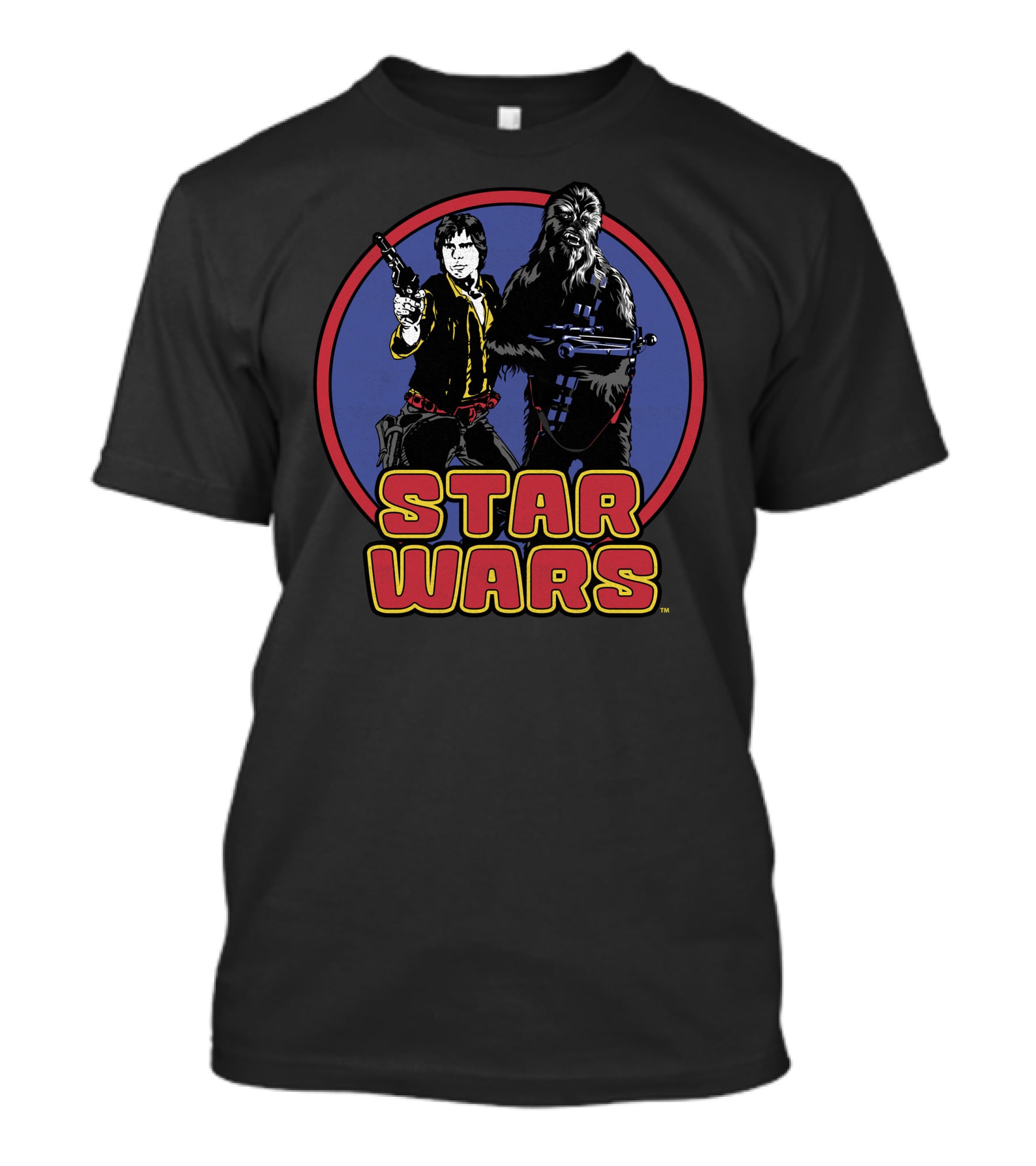 Star Wars Han Solo Chewbacca Retro Circle T-Shirt
