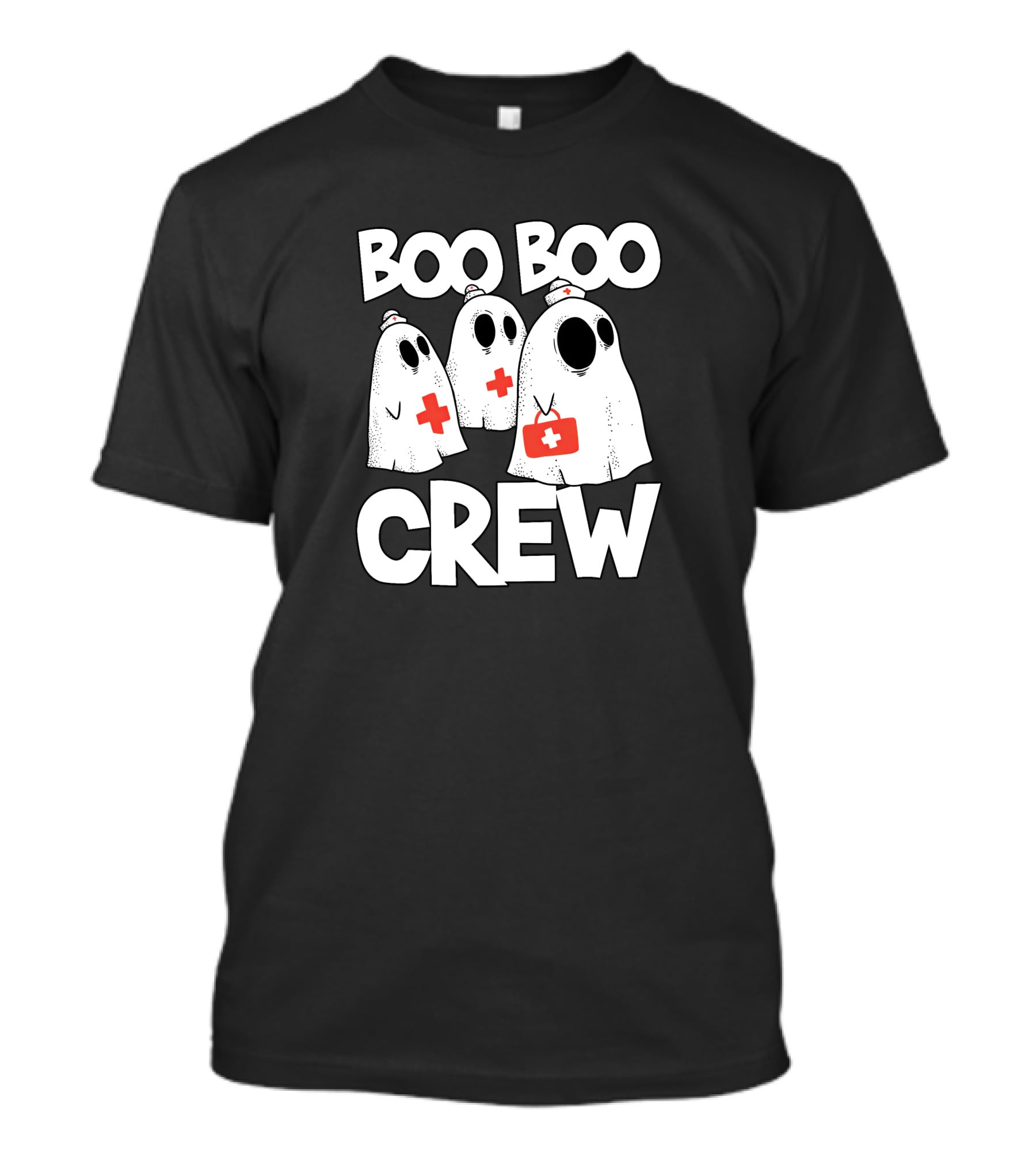 Boo Boo Crew Ghost Nurse Halloween With Medical Cross T-Shirt