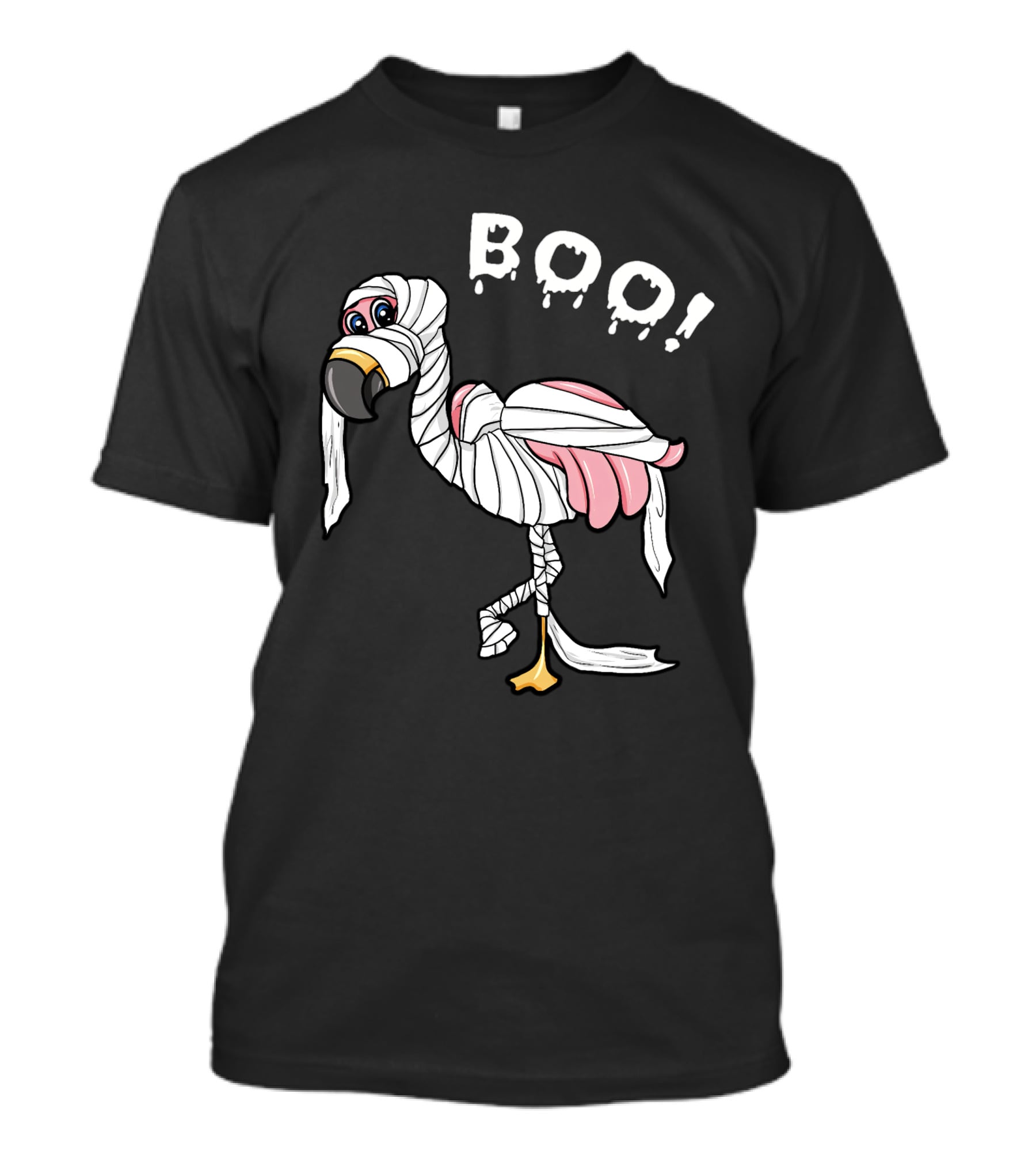 Boo Flamingo Mummy Halloween Wrap T-Shirt