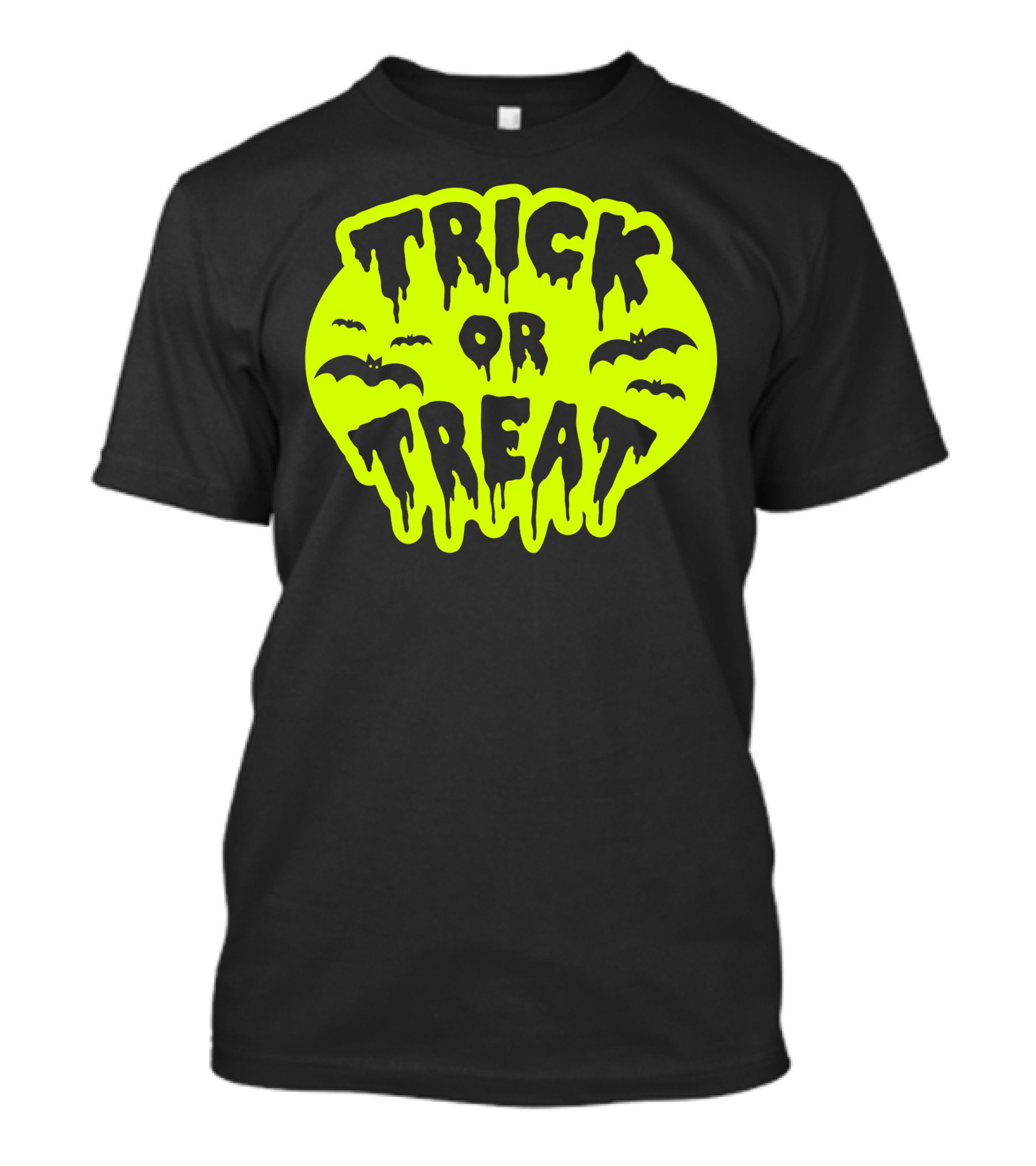 Gladditudes Trick Or Treat Dripping Font With Bats T-Shirt