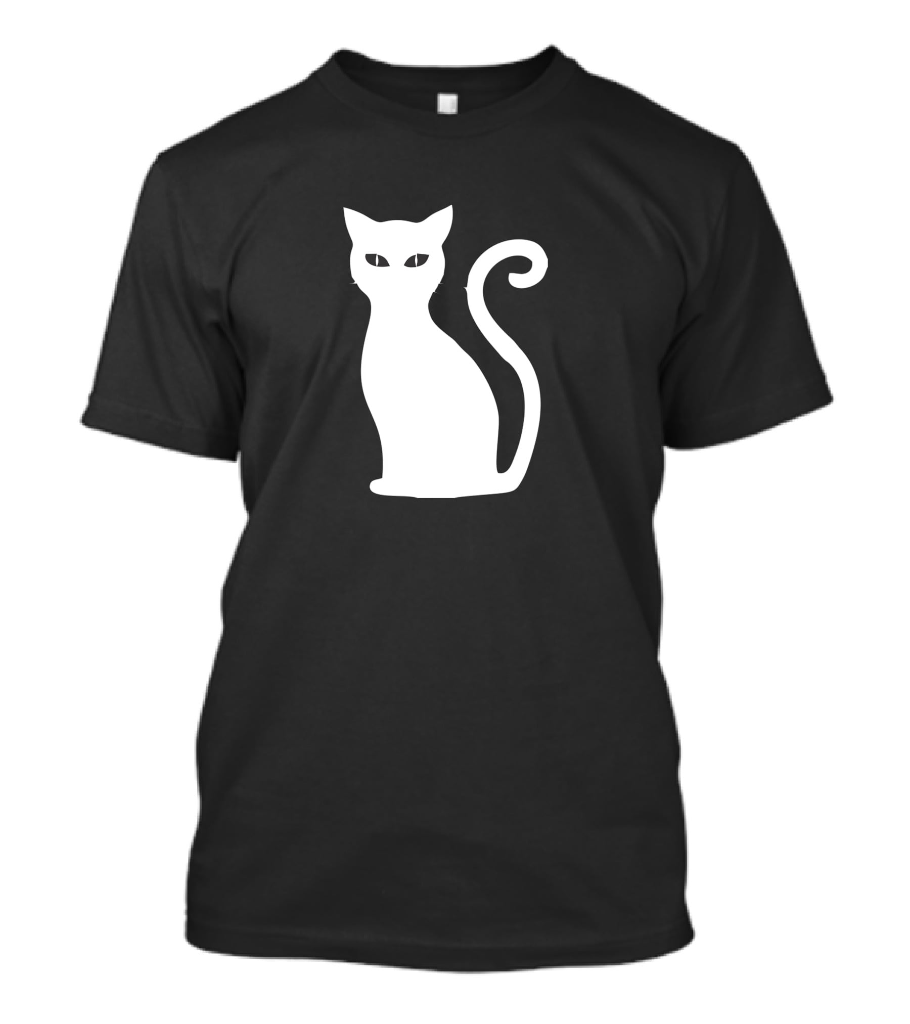 Halloween Cat Cute Cat Silhouette White T-Shirt
