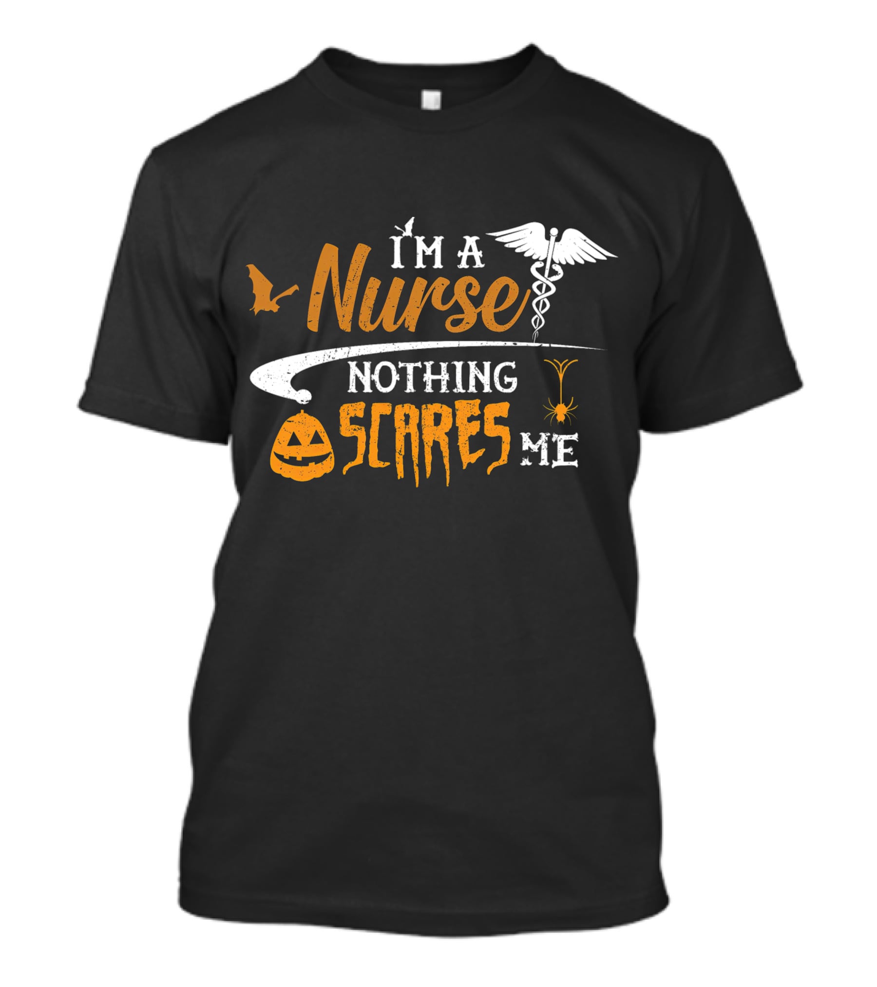 Halloween Nurse I'm A Nurse Nothing Scares Me Pumpkin Spider Caduceus T-Shirt