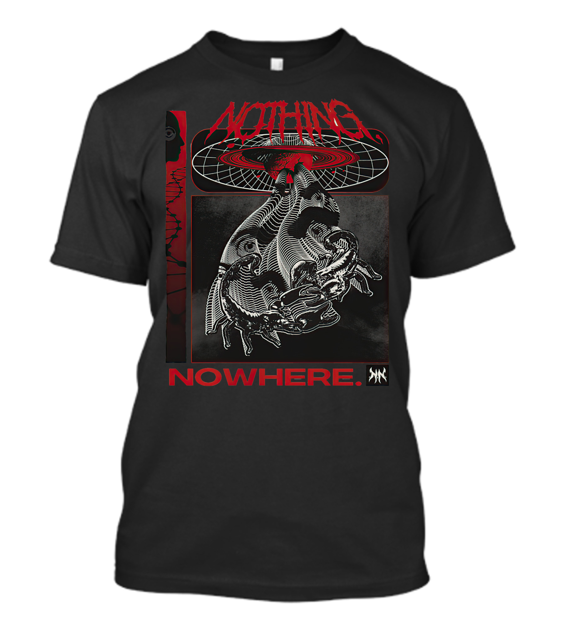 NOTHING NOWHERE 3D Abstract Creatures Red And Black T-Shirt